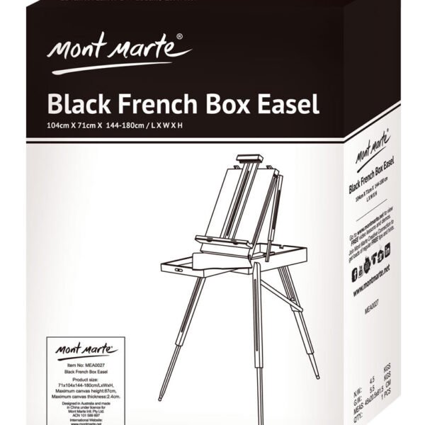 Mont Marte Black French Box Easel with gift box