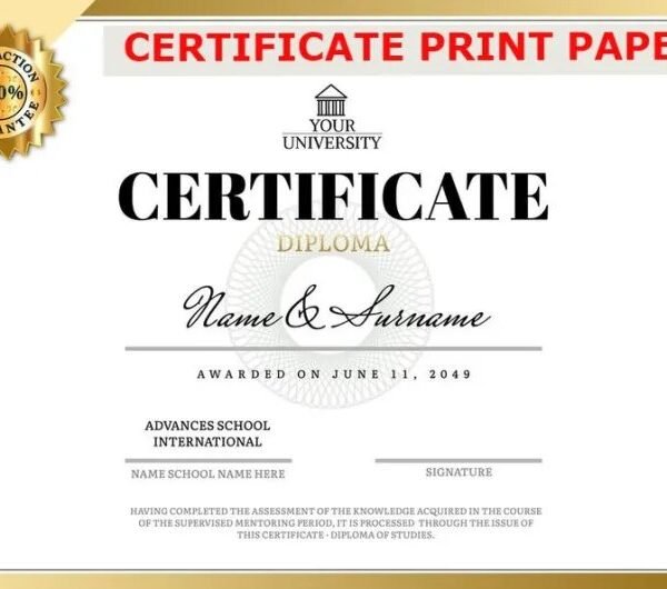 Certificate Print Paper 160GM GLOSSY 20 Pcs