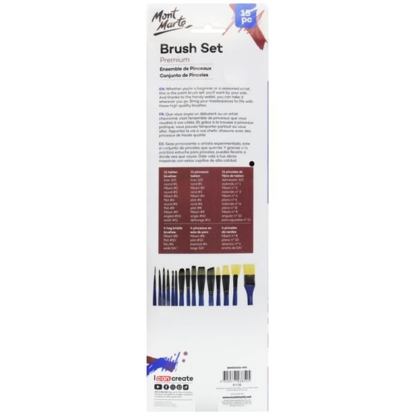 Mont Marte Brush Set in Wallet 15pc