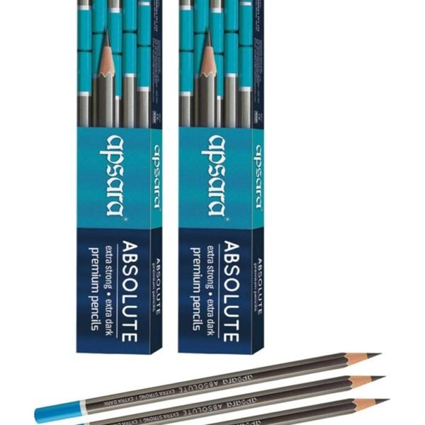 Apsara Absolute Extra Dark & Strong Premium Pencil With 1 Eraser & 1Sharpner