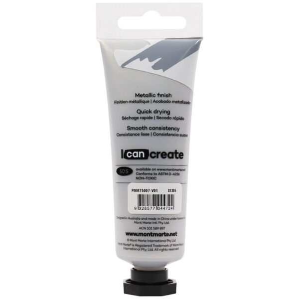 Mont Marte Metallic Acrylic Paint 50ml-Silver