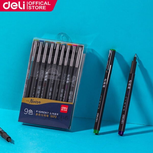 Deli S572 Fine Liner Water Color Pen 0.5mm 9Pcs Multicolor