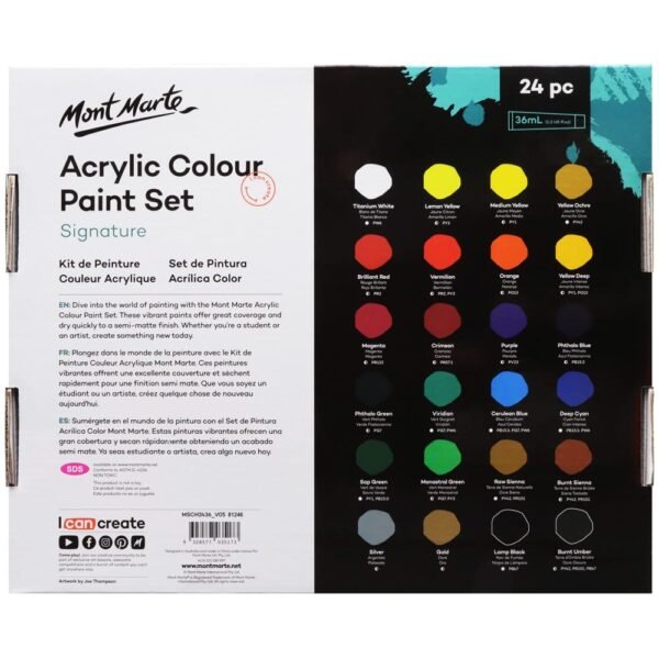 Mont Marte Acrylic Color Paint Set 24pc*36ml