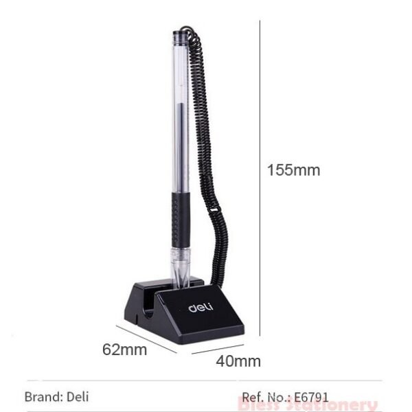 Deli E6791 Desk Pen With Stand Black