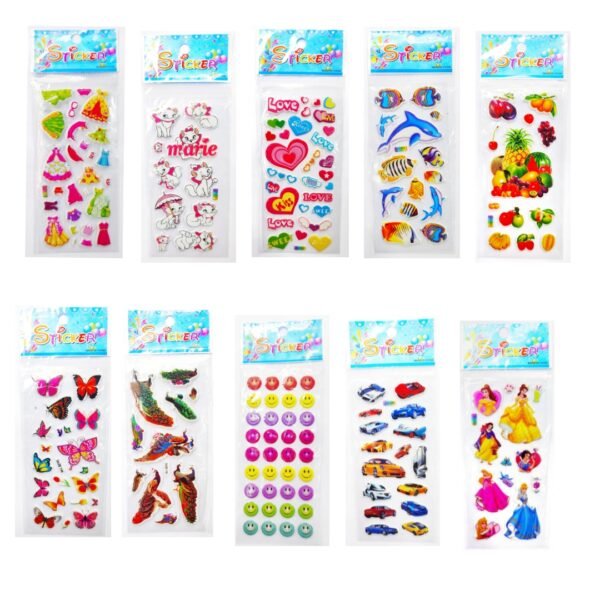 05 Pcs different Design 3D sticker for kids play (Any Design)
