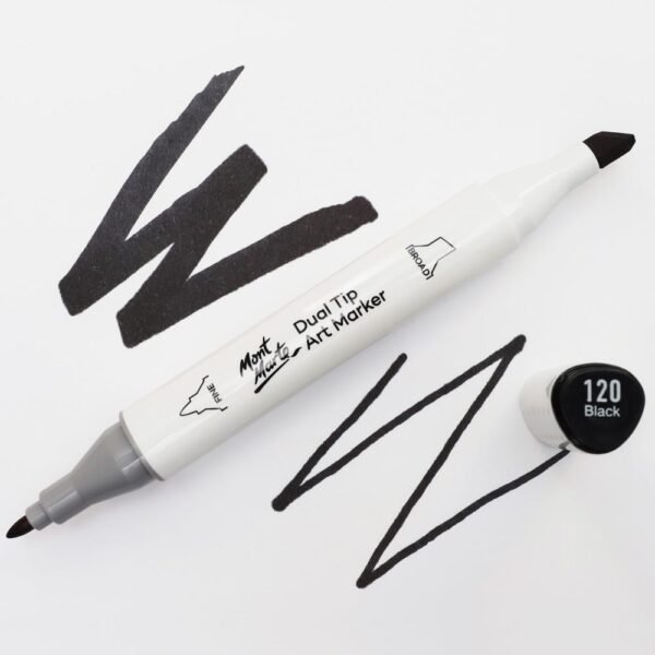 Mont Marte Dual Tip Art Marker - Black GY8