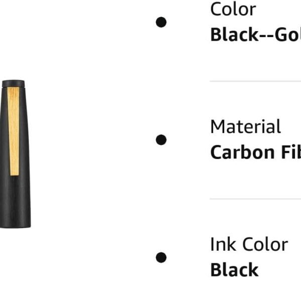 Jinhao 80 Brushed Carbon Fiber Fountain Pen 0.3mm Nib, Black with Golden Clip Writing Pen