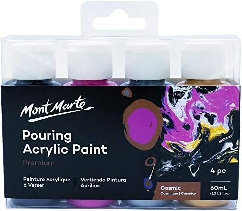 MONT MARTE Acrylic Pouring Paint Set Cosmic  – 4 pieces x 60ml