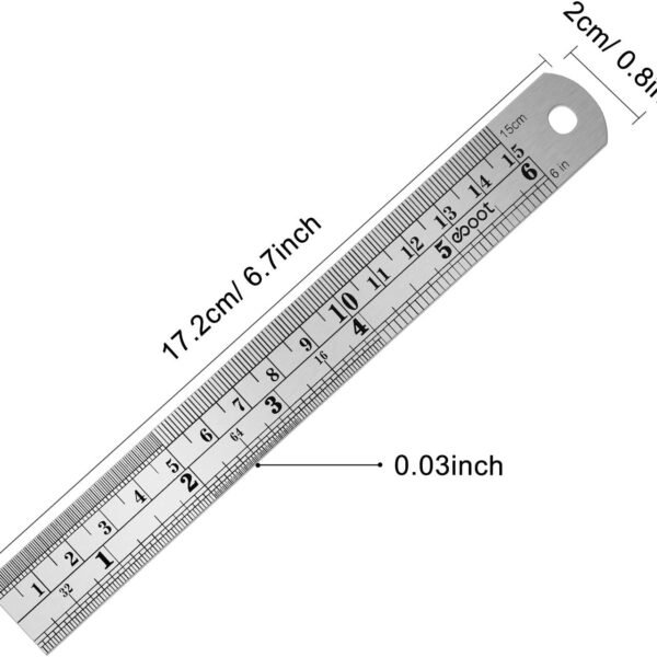 PaperTree Stainless Steel Small Straight Ruler 6 inch