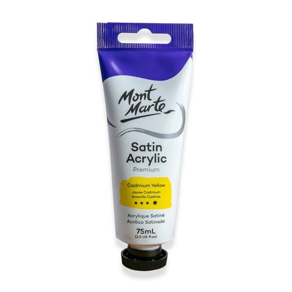 Mont Marte Satin Acrylic 75ml-Cadmium Yellow