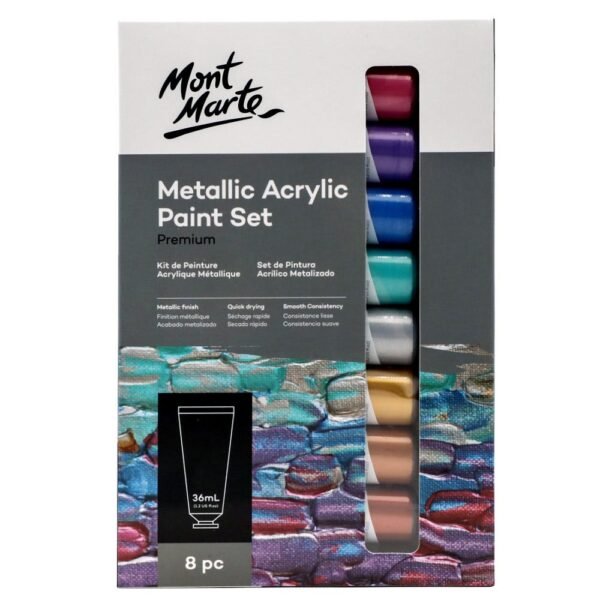 Mont Marte Metallic Acrylic Paint set 8pc*36ml