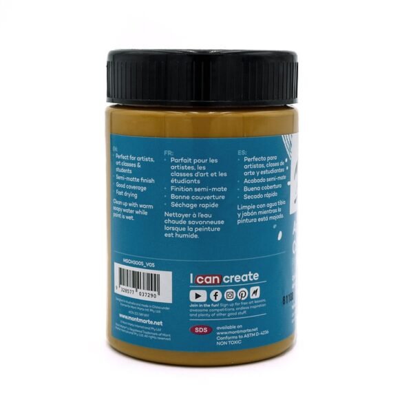 Mont Marte Acrylic Colour Paint 300ml - Yellow Ochre