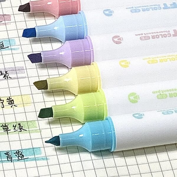 Pastel Highlighter, Decompress Pen, Chisel Tip, Highlighters Pastel, Bible Highlighter, Multicolor Highlighters Pack 6 PCS SET