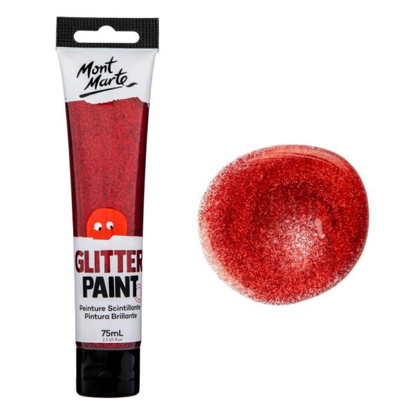 Mont Marte Glitter Paint 75ml-Red