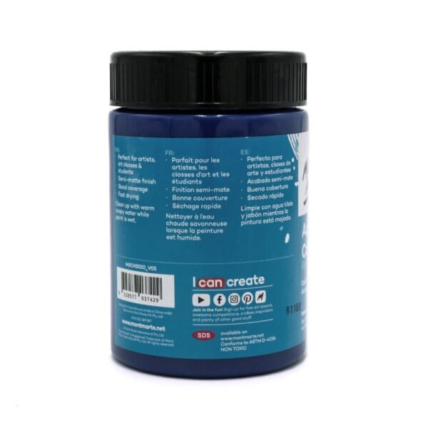 Mont Marte Acrylic Colour Paint 300ml - Phthalo Blue