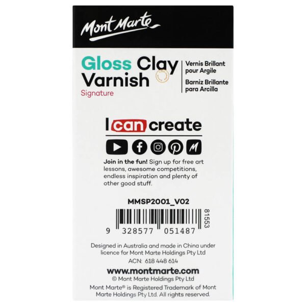 Mont Marte Clay Varnish Gloss 120ml