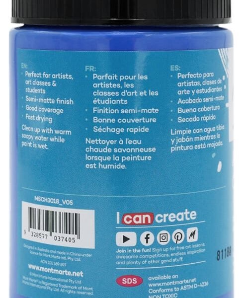 Mont Marte Acrylic Color Paint 300ml-Cobalt Blue