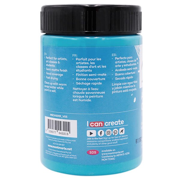 Mont Marte Acrylic Color Paint 300ml-Turquoise