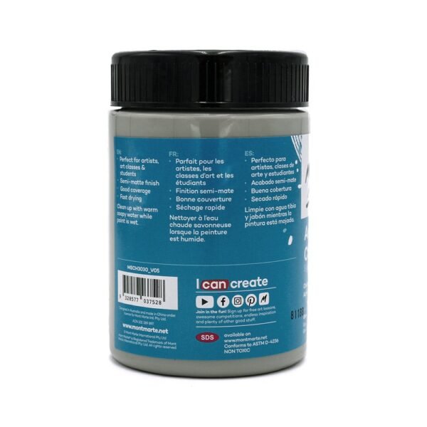 Mont Marte Acrylic Color Paint 300ml-Grey