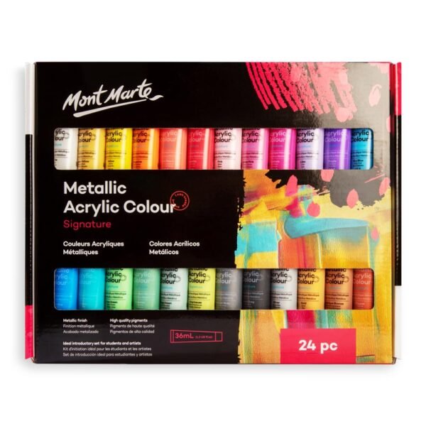 Mont Marte Metallic Acrylic Paint Set 24pc*36ml