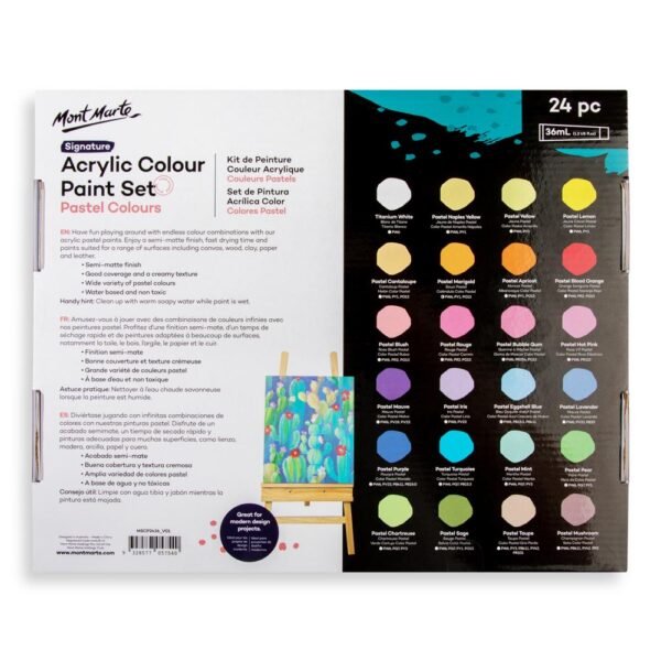 Mont Marte Acrylic Color Pastel Colors 24pc*36ml