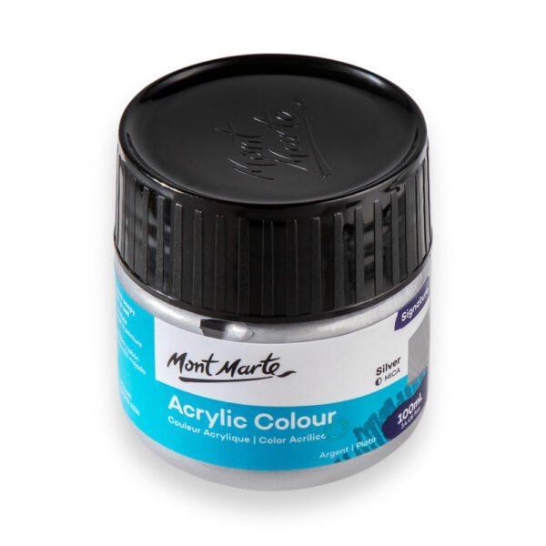 Mont Marte Acrylic Colour Paint 100ml-Silver