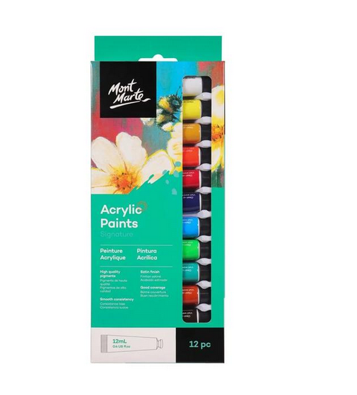 Mont Marte Acrylic Paints Signature 12ml x12 shade
