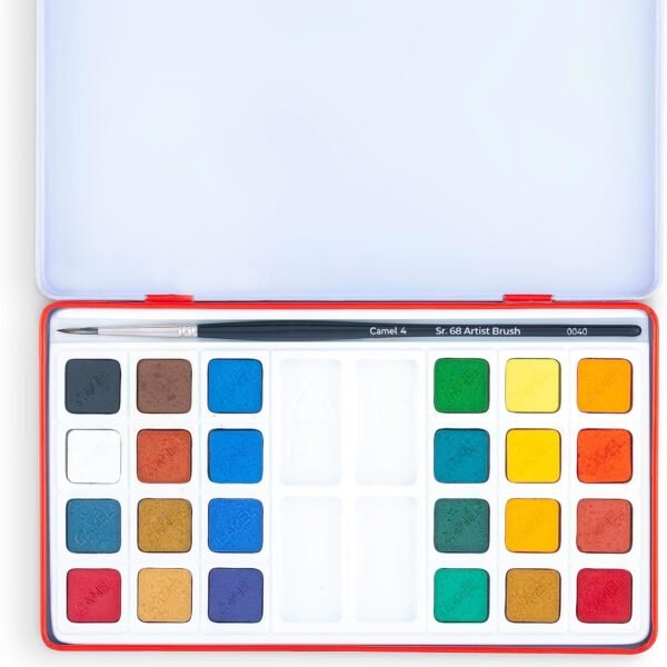 Camel Artist water color cake Pack of 24 Shade | Convenient pack to carry for outdoor work, contains 24 most required assorted shades
