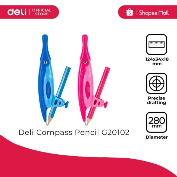 Deli EG20102 Compass with Pencil