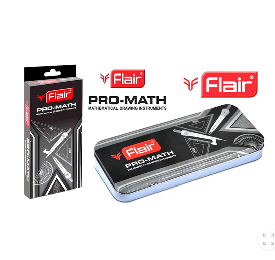 FLAIR PRO-MATH MATHEMATICAL INSTRUMENTS BOX GEOMETRY SET