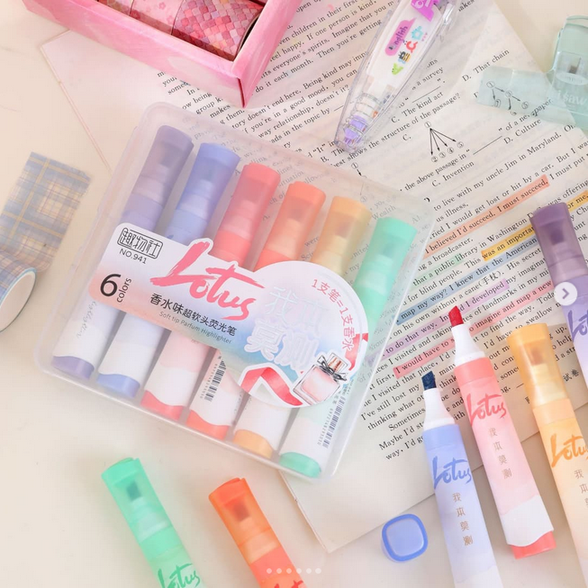 Lotus Soft Tip Perfume Highlighter 6pcs set