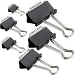 binder clips metal paper clips paper clamps assorted sizes for office, school and home 19mm