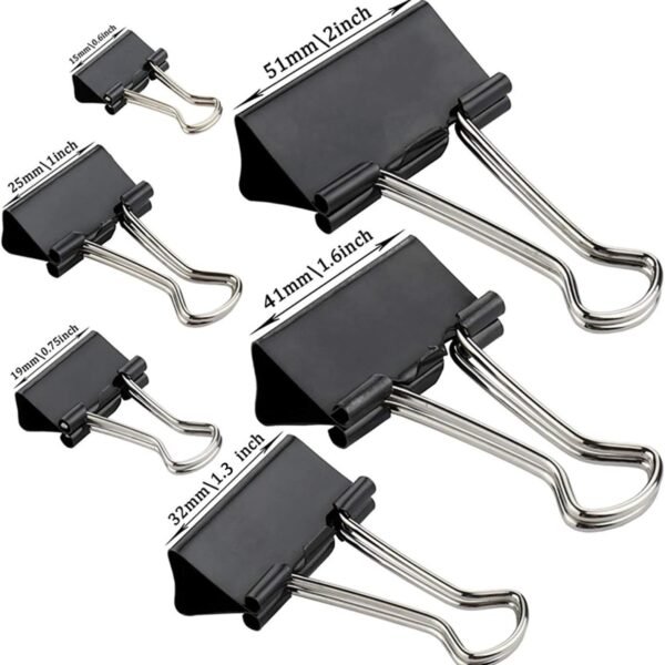 binder clips metal paper clips paper clamps assorted sizes for office, school and home 19mm