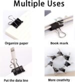 binder clips metal paper clips paper clamps assorted sizes for office, school and home 25mm