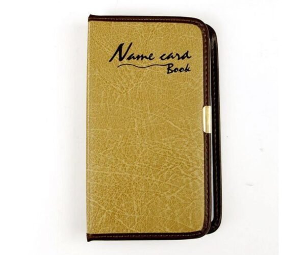 business card holder brown cover