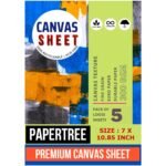 canvas sheets for water acrylic oil and gouache paint | size : 7x10.85 inch | pack of 05 sheets