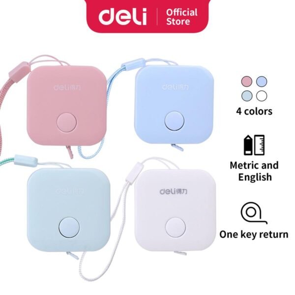 deli 79650 mini tape measure portable 1.5 meter light green