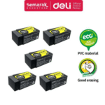 deli e3043 black eraser soft 2b eraser 5 pcs