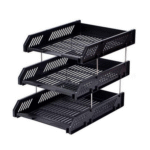 deli e9217 filie tray 3 tire desk organizer black