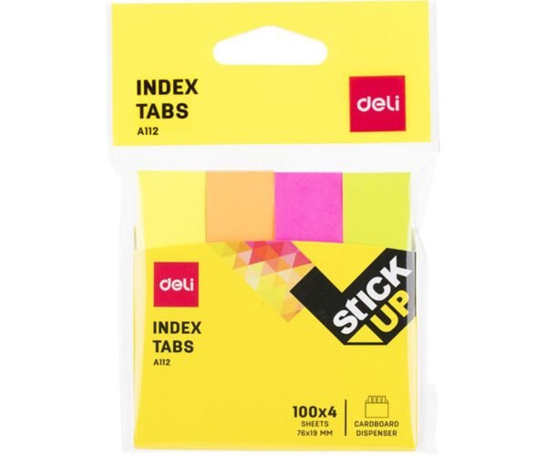 deli ea11202 paper index tabs 4 neon colour