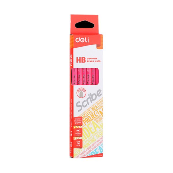 deli eu50900 graphite pencil hb (assorted) | pack of 12 pcs