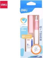 deli q80000 school fountain pen set with 6 blue ink