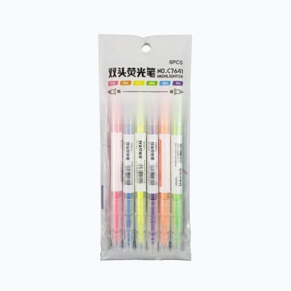 double head highlighter 6 pcs pack