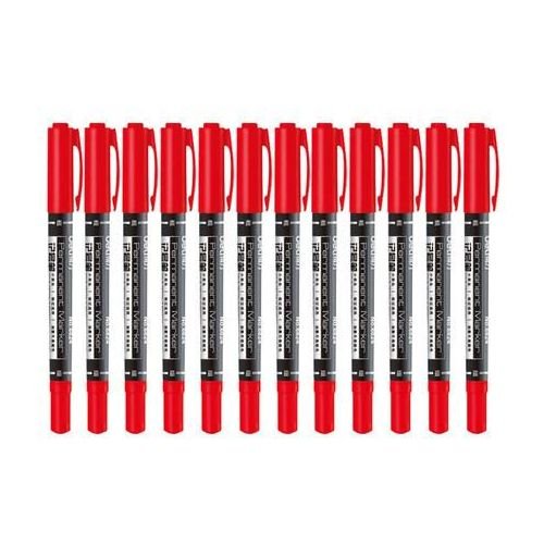Gxin Dual Tip Cd Marker | Perfect for any kind of use in industry or home or college |  Pack of 12 Pcs - Red
