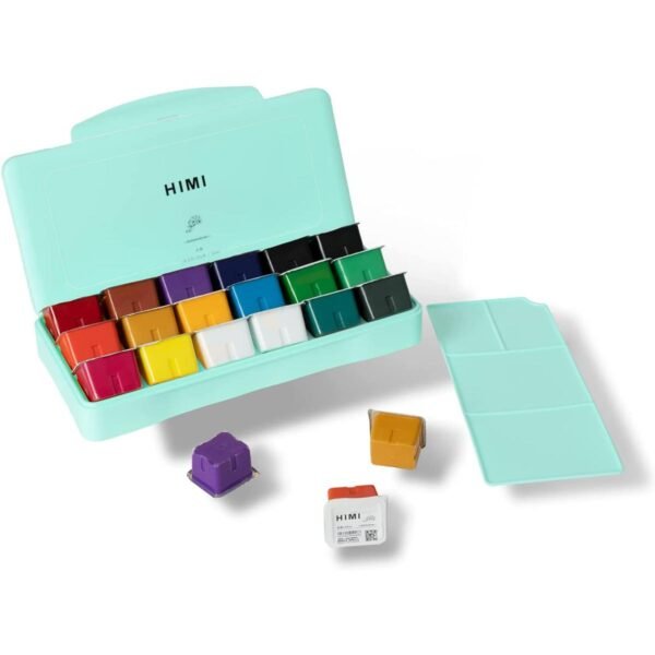 HIMI MIYA Gouache Paints set, 18 Colors, 30ml Non Toxic Paint for Canvas and Paper, Art Supplies for Professionals & Students