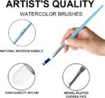 miya himi 5pcs artists paint brushes set for acrylic oil watercolor face & body gouache painting with hog hairs