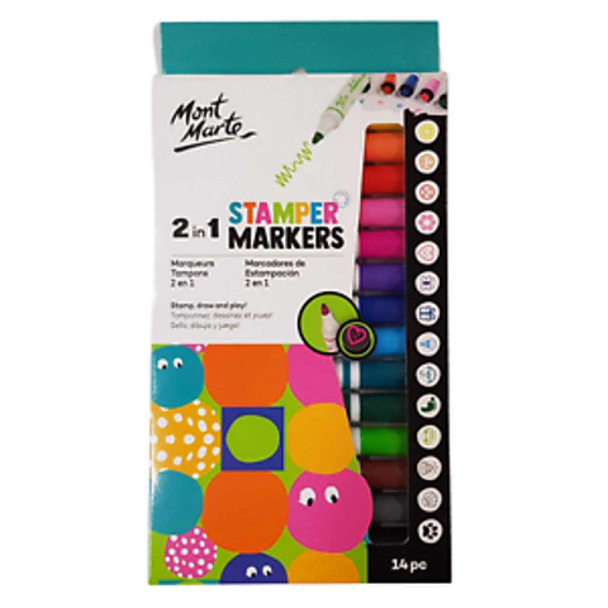 mont marte 2 in 1 stamper markers 14 pcs mont marte 2 in 1 stamper markers 14 pcs