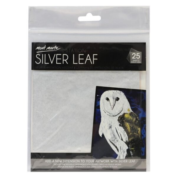 mont marte imitation silver leaf 14x14cm | 25sheets 14 x 14cm instructions included