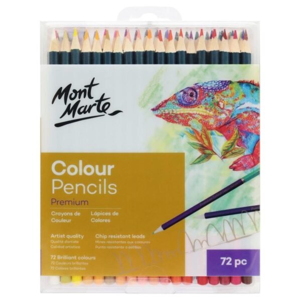 mont marte premium colour pencils 72pc | suitable for sketching, drawing, colouring and detailing designs