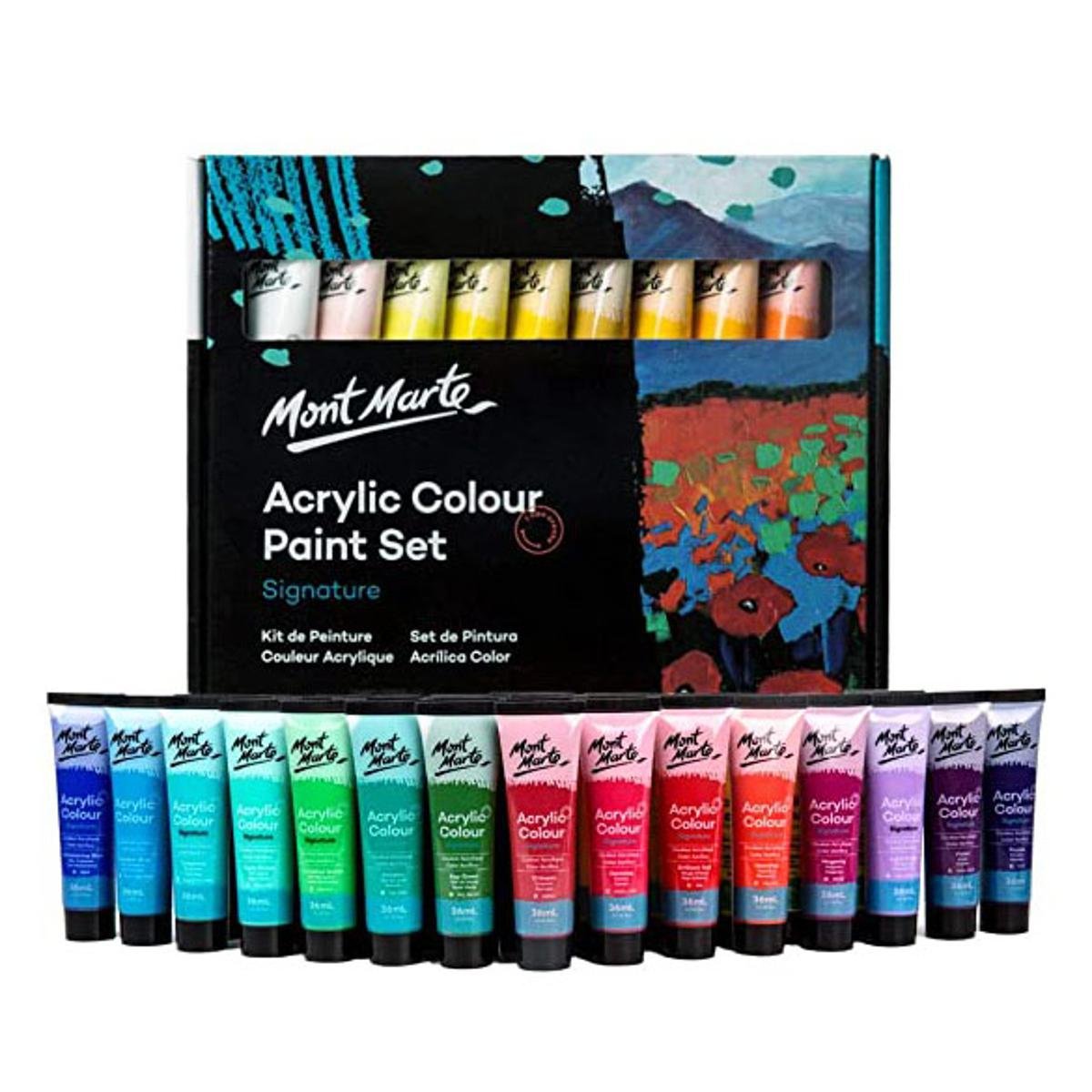 mont marte signature acrylic paint set 36ml x 36 colors mont marte signature acrylic paint set 36ml x 36 colors